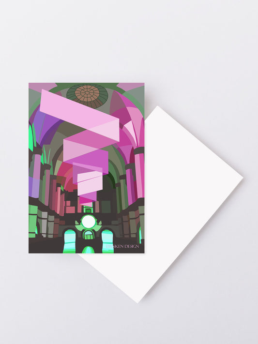 Entrance at Nordiska museet - Pink - Postcard